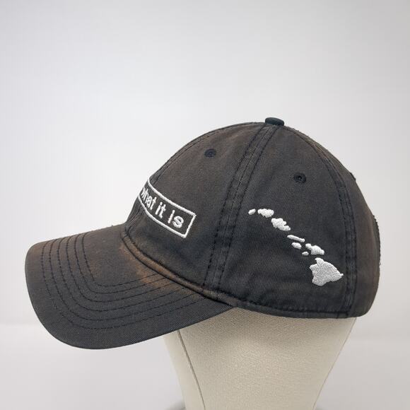It Is What It Is Slideback Basbeall Cap Black OS Adjustable Embroidered Otto - Picture 3 of 9